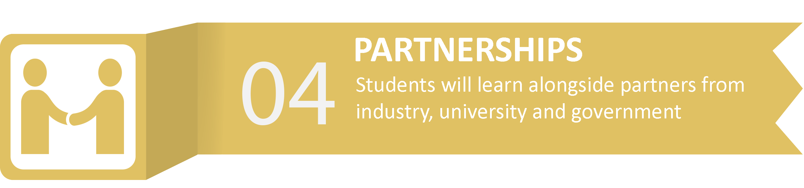 Learning Partnerships - Students will learn alongside partners from industry, university and government.