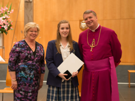Cristin Warda with Sue Walsh and Bishop Anthony Fisher OP