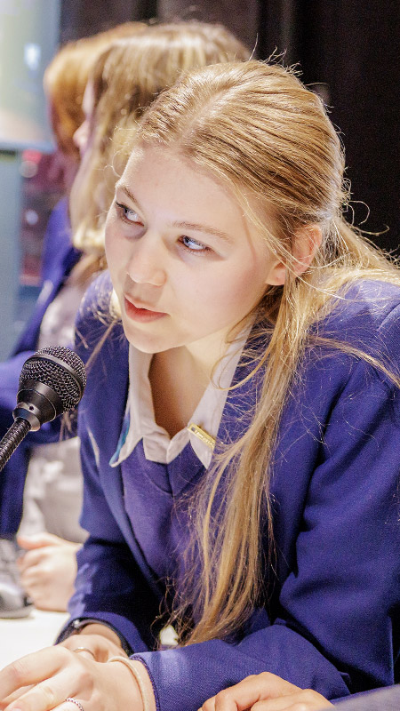 Caroline Chisholm Catholic College Glenmore Park students in recording studio