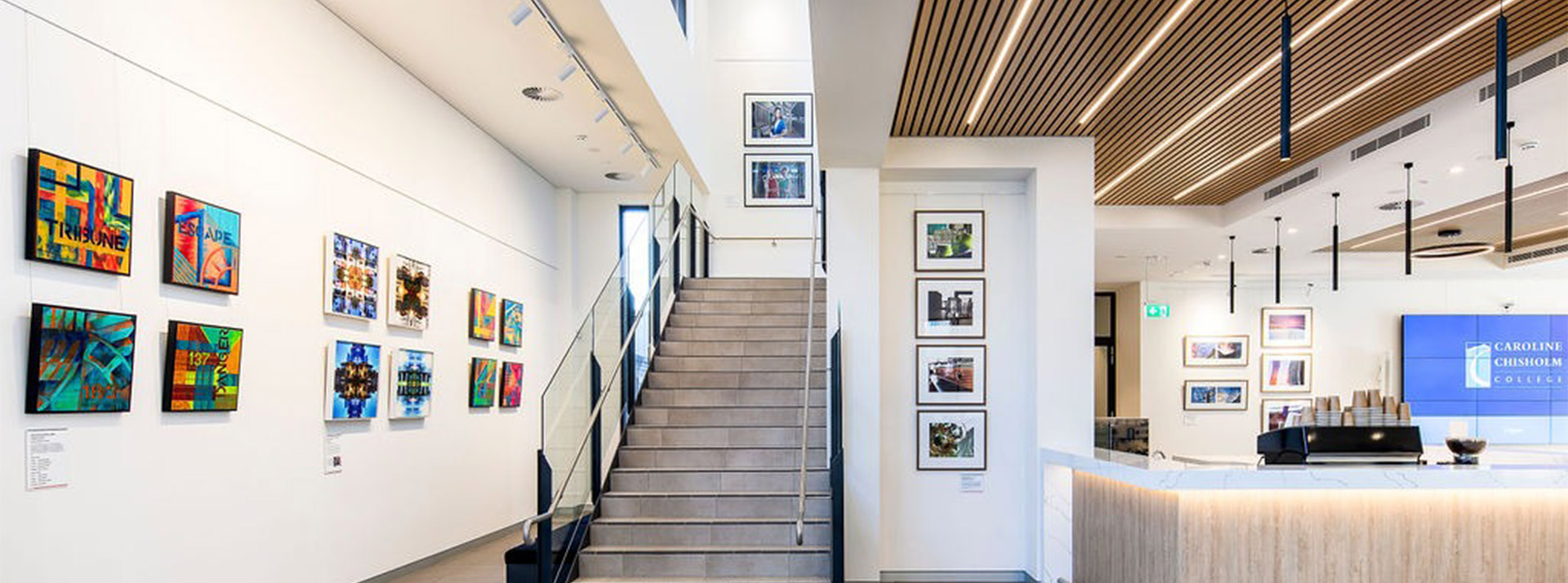 Caroline Chisholm Catholic College Glenmore Park foyer next to cafe
