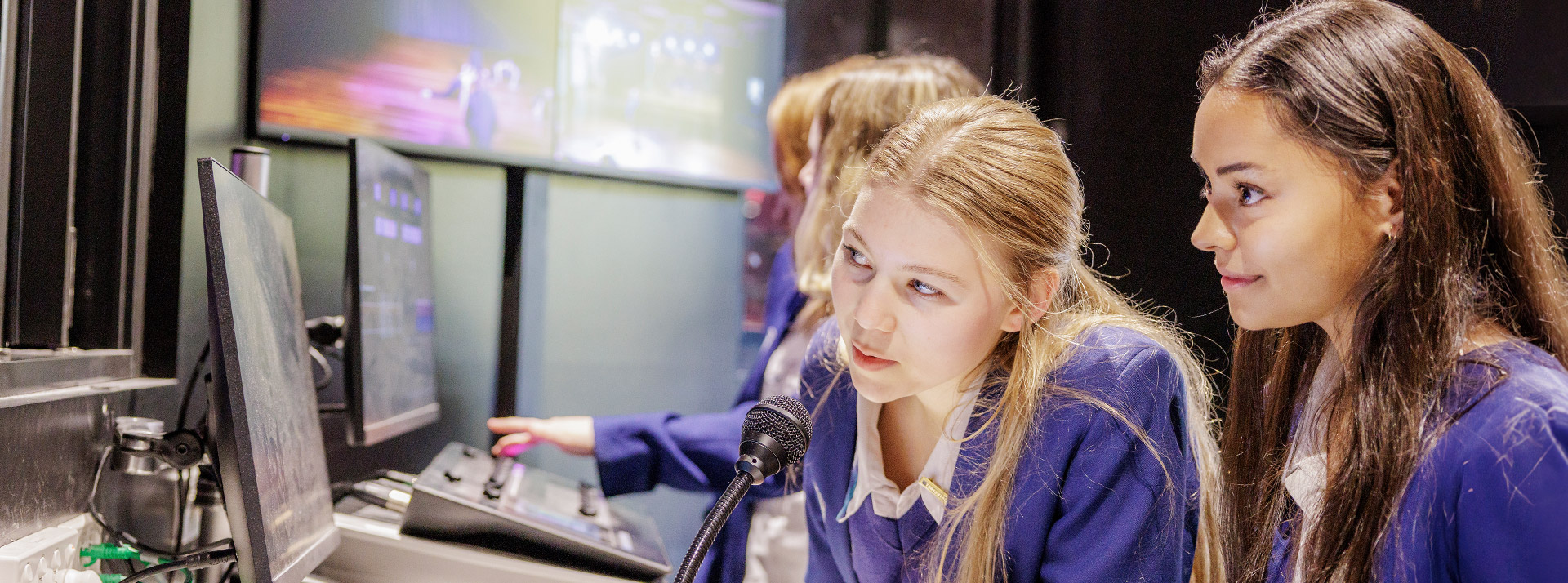 Caroline Chisholm Catholic College Glenmore Park students in recording studio