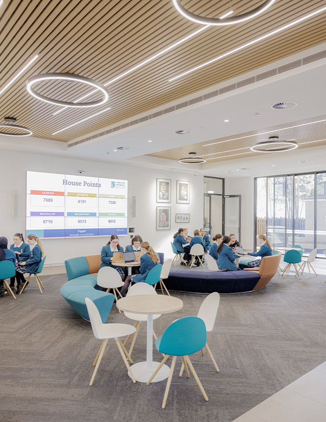 Caroline Chisholm Catholic College Glenmore Park students inside study room