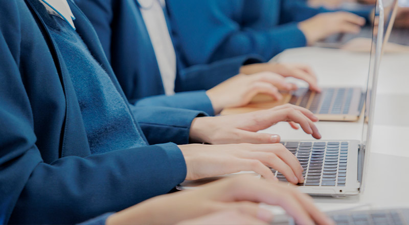 Caroline Chisholm Catholic College Glenmore Park students using laptop