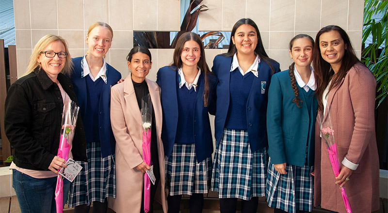 Caroline Chisholm Catholic College Glenmore Park students with dedicated mothers