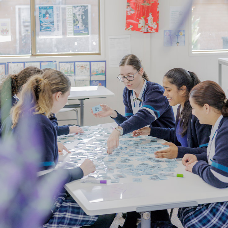 Caroline Chisholm Catholic College Glenmore Park students learning Japanese