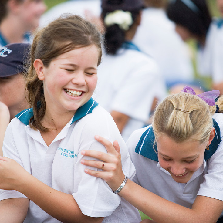 Caroline Chisholm Catholic College Glenmore Park students laughing