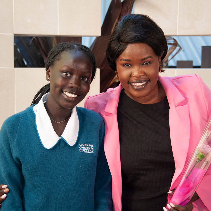 Caroline Chisholm Catholic College Glenmore Park students with dedicated mother