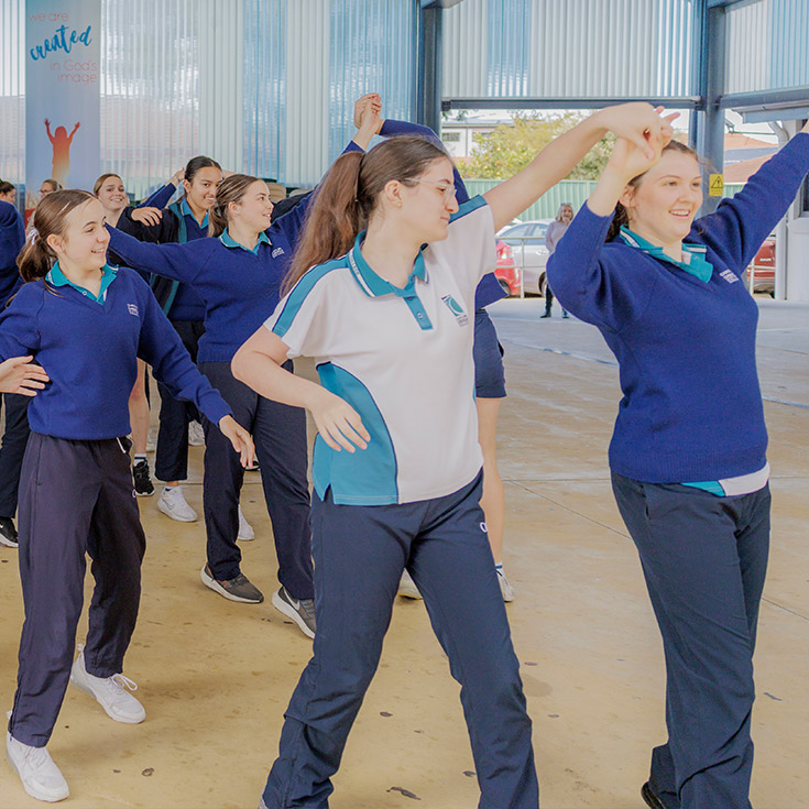Caroline Chisholm Catholic College Glenmore Park students dancing