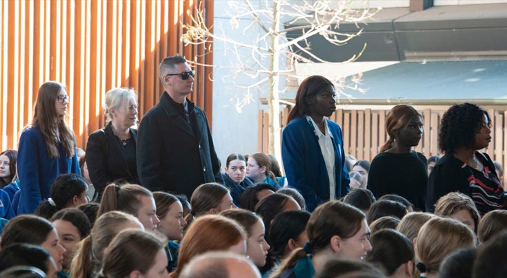 Parents and students in Church