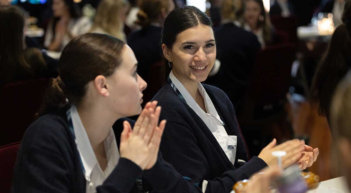 Caroline Chisholm Catholic College students at High Tea